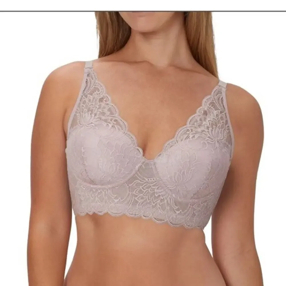 Maidenform Casual Comfort Gray Wireless Longline Bralette Style DM1188 Size 34C